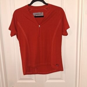Novara Cycling T Shirt Rust Zipper Fitted Size Medium